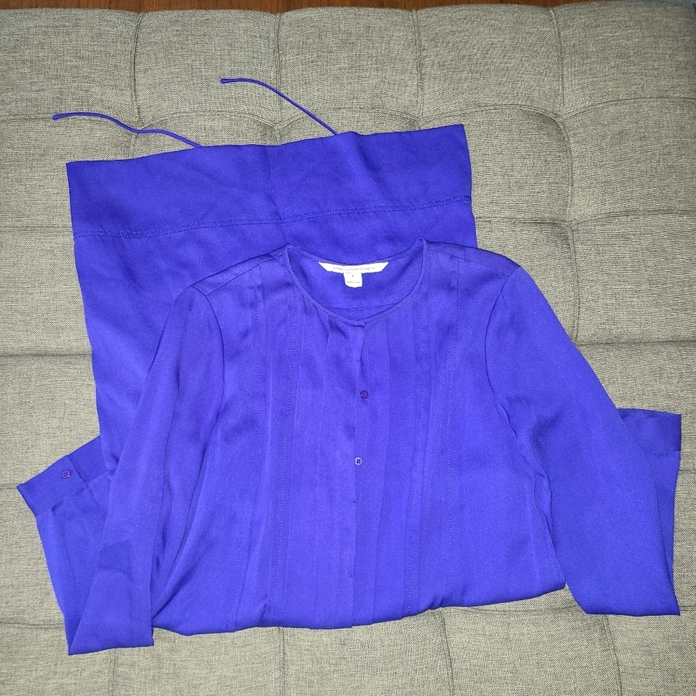 Diane Von Furstenberg royal blue long sleeve silk lycra midi dress 8 FRANCESCA - Picture 13 of 16